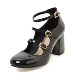 Chaussures années 50 noires t-strap vintage retro pin-up