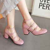Chaussures t-strap rose années 50 vintage retro femme