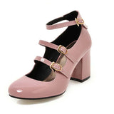 Chaussures t-strap années 50 rose vintage retro rockabilly