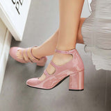 Chaussures t-strap années 50 rose vintage retro rockabilly