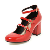Chaussures t-strap années 50 rouge vintage retro rockabilly