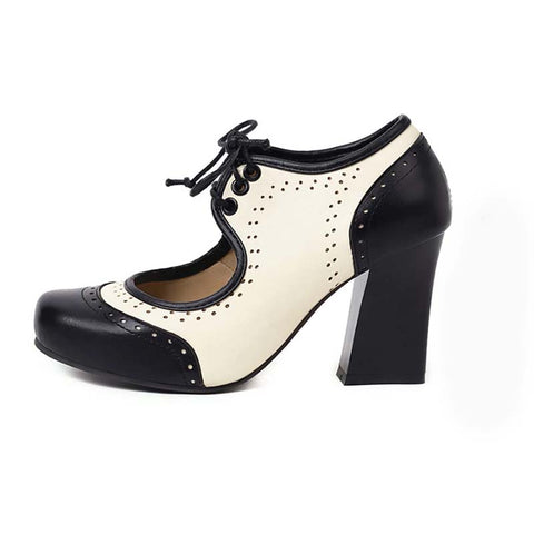 Derbies années 50 talons noires & blanches vintage rockabilly