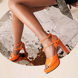 Escarpins vintage oranges retro pin-up femme rockabilly