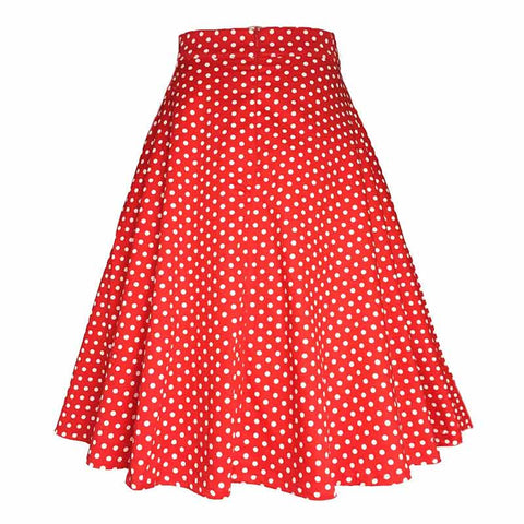 Jupe à pois rouge année 50 vintage retro rockabilly