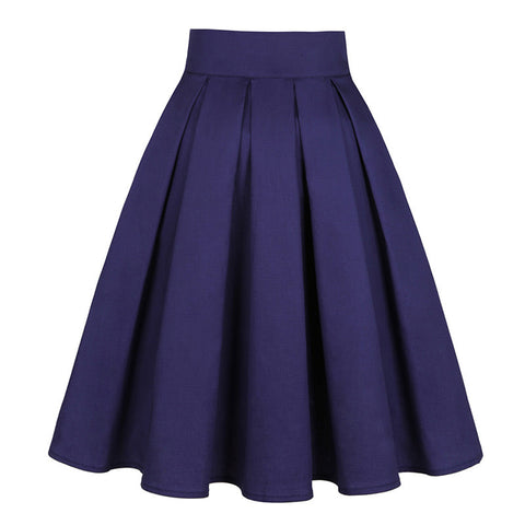 Jupe bleue année 50 volant vintage retro pin-up rockabilly