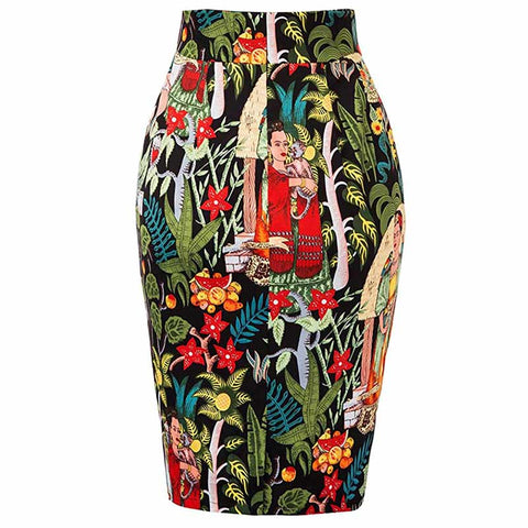 Jupe année 50 vintage motifs retro pin-up style