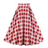 Jupe année 50 rouge paysanne vintage retro pin-up