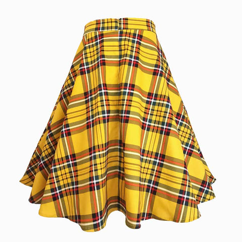 Jupe année 50 carreaux orange vintage retro pin-up