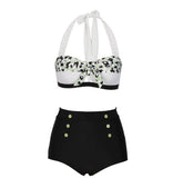 Maillot de bain panthère noir pin up vintage rétro rockabilly