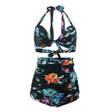 Maillot de bain vintage pin up noir retro rockabilly années 50