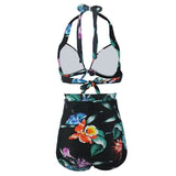 Maillot de bain vintage pin up noir retro rockabilly années 50