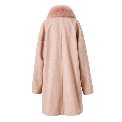 Manteau long vintage rose années 50 retro coat femme