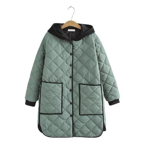 Parka matelassée années 50 vert femme vintage retro coat