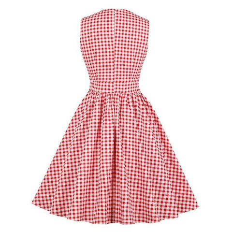 Robe Grande Taille à Carreaux Années 50