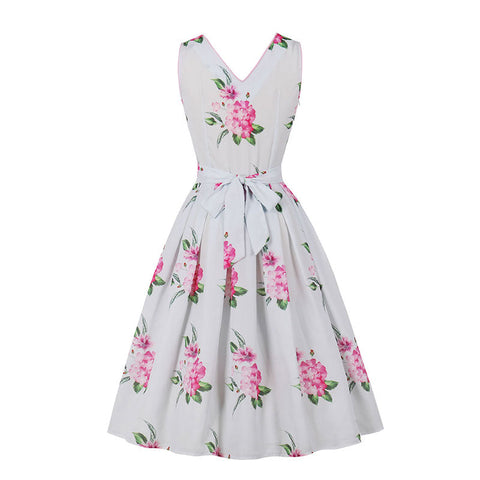 Robe blanche vintage année 50 retro pin-up dress
