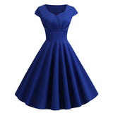 Robe vintage année 50 bleu nuit retro pin-up dress