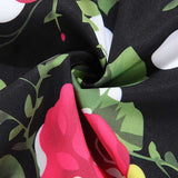 Robe année 50 vintage bouquet roses rouges retro pin-up dress