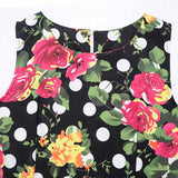 Robe année 50 roses rouges vintage retro pin-up dress