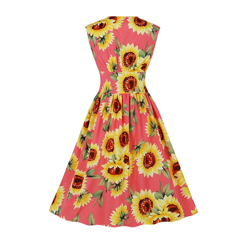 Robe champ de tournesols années 50 vintage retro pin-up
