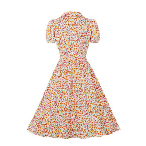 Robe florale années 50 vintage retro dress pin-up fleurs