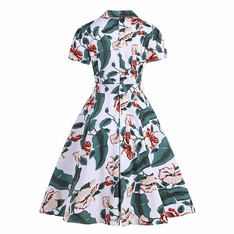 Robe année 50 nature vintage dress retro pin-up rockabilly