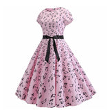 Robe partition année 50 vintage retro dress pin-up musique