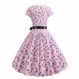 Robe vintage année 50 partition retro pin-up dress musique
