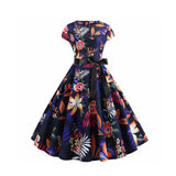Robe plume multicolore années 50 vintage retro pin-up rockabilly