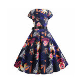 Robe plume multicolore année 50 vintage retro dress pin-up