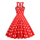 Robe année 50 vintage rouge USA retro pin-up dress