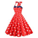 Robe rouge USA années 50 vintage retro pin-up rockabilly