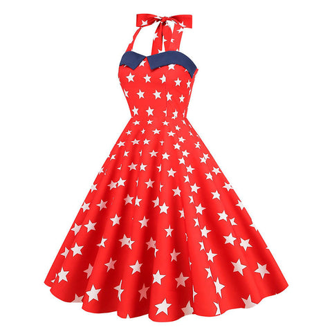 Robe rouge USA années 50 vintage retro pin-up rockabilly