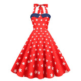 Robe année 50 rouge USA retro vintage dress pin-up rockabilly