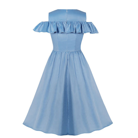 Robe vintage bleu années 50 retro dress pin-up