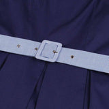 Robe années 50 bleu marine retro vintage dress pin-up rockabilly