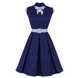 Robe années 50 bleu marine vintage dress retro pin-up