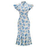 Robe années 50 crayon à fleurs vintage dress retro pin-up rockabilly