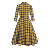 Robe années 50 jaune et noir à carreaux retro vintage dress pin-up