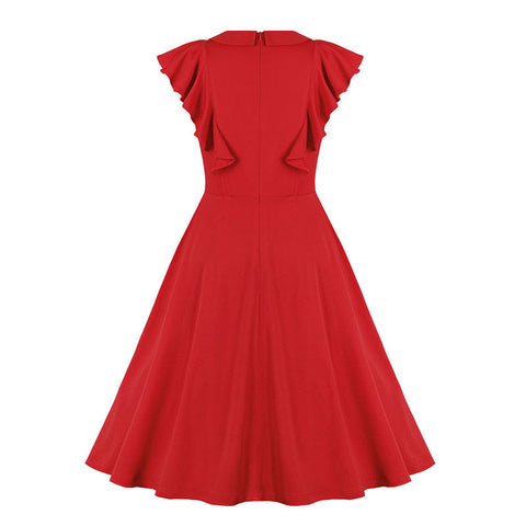 Robe rouge années 1950 vintage retro pin-up dress