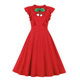Robe années 50 rouge retro vintage dress pin-up rockabilly