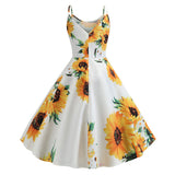 Robe années 50 tournesols retro vintage dress pin-up rockabilly