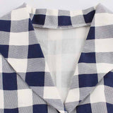 Robe bleue à carreaux vintage années 50 retro pin-up dress