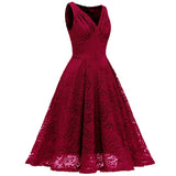 Robe cocktail retro dentelle vintage dress femme soirée
