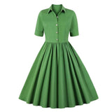 Robe Élégante Années 50 - Vert / S