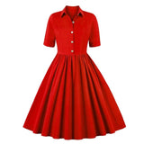 Robe Élégante Années 50 - Rouge / S