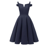 Robe Évasée Années 50 - Bleu / S