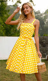 Robe jaune à pois pin up style vintage retro dress élégant