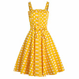 Robe à pois pin up jaune style vintage rockabilly dress lady