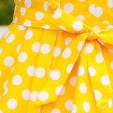 Robe jaune style pin up à pois vintage retro rockabilly dress