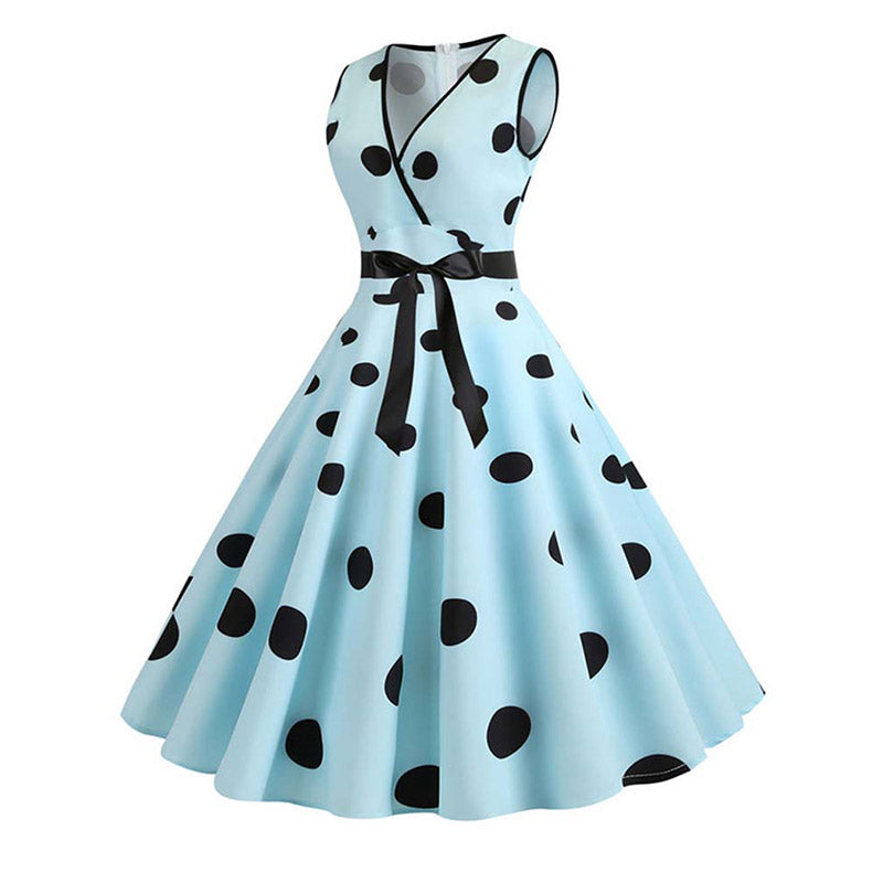 Robe Pin-Up Bleu Ciel Vintage Douceur Azurée